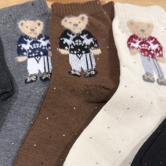 Women's Bear Pattern Casual Socks Multi-Color Set of 5 Wrapables Sweater Winter - Picture 9 of 9